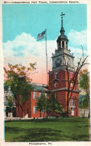 VINTAGE POSTCARD INDEPENDENCE HALL TOWER INDEPENDENCE SQUARE PHILADELPHIA 1926