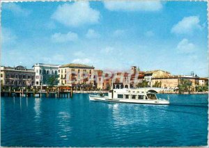 Modern Postcard Lake Garda Desenzano panorama boat