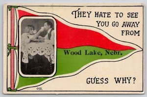 Wood Lake NE Romance & Tea To Davidson Family Long Pine Nebraska Postcard A36