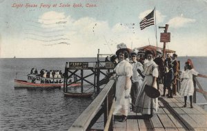 Light House Ferry, Savin Rock, Connecticut West Haven 1910 Vintage Postcard