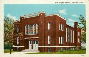 NE, Superior, Nebraska, First Baptist Church, Curteich No. 7B298-N