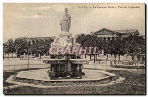 Nimes - La Fontaine Pardier - Place de l & # 39Esplanade Old Postcard