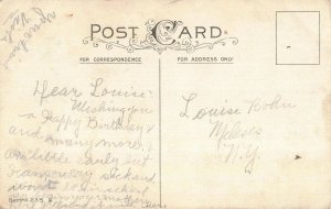 c.1907-15 Best Wishes with Roses Birthday Postcard 2T5-393