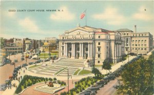 Newark New Jersey Essex County Court House Linen Postcard Postmarked 1944