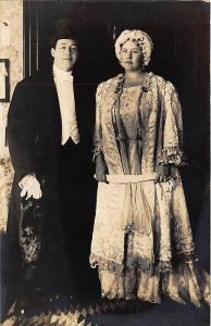 Couple Dressed for New Years Eve Party Real Photo Postcard