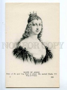 234239 MARIE of ANJOU Queen of France Vintage postcard