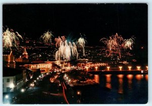 FUNCHAL, Madeira Portugal ~ FIREWORKS Night of Sao Silvestre 4x6 Postcard