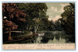 1907 Boat Scene River Jordan Raymond Maine ME Saco ME East Sebago ME Postcard 