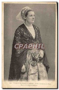 Old Postcard Folklore Woman of Douarnenez and Audierne Cap Cornette has Jamies
