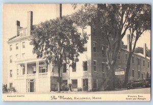 Hallowell Maine Postcard The Worster Building Exterior View 1940 Vintage Antique