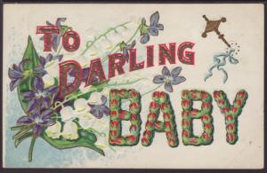 To Darling Baby,Flowers Postcard