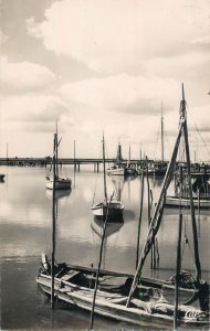 Sailing vessels navigation related postcard France Aiguillon sur Mer harbor