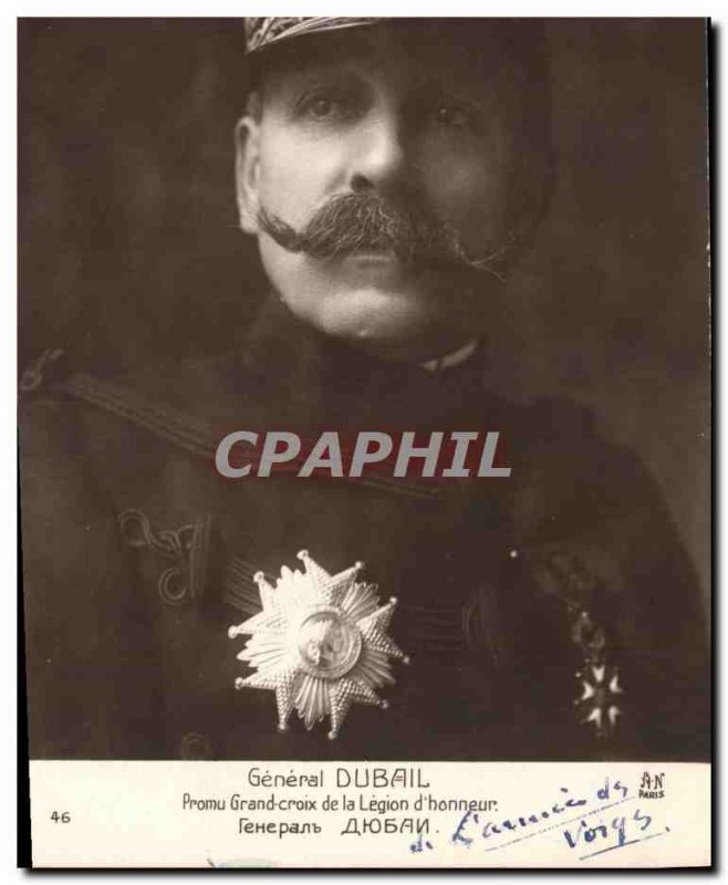 Postcard Former Army General Dubail Promoted Grand Cross of the Legion of & #...