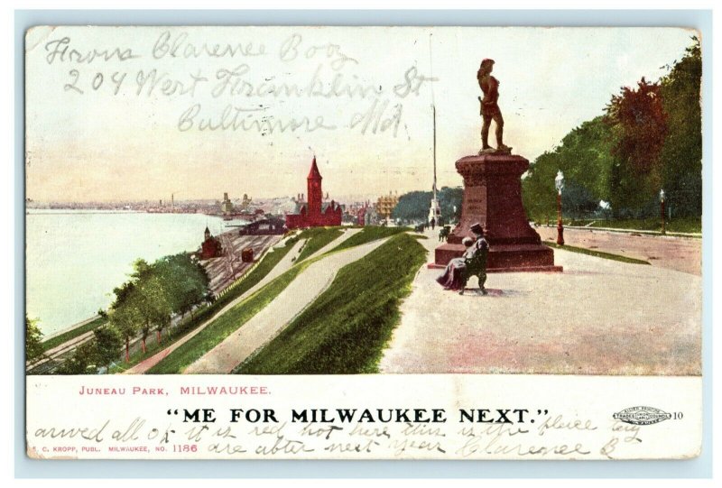 1908 Juneau Park Me For Milwaukee Next Wisconsin WI Posted Postcard 