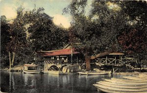 Columbus Ohio 1911 Postcard Houses Boats at Olentangy Park