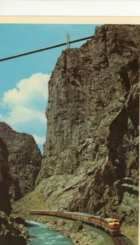 Postcard  View of Rio Grande Train in Royal Gorge, CO.        N6