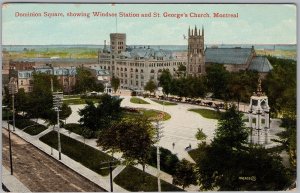 Dominion Square Montreal Windsor Station St. George's Church Postcard H84