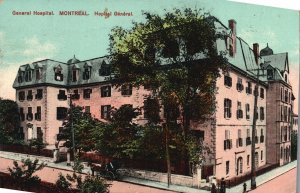 Vintage Postcard 1913 General Hospital Medical Building Montreal Canada