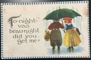 Postcard Used “Tonight vas Beau-night...” Couple  OK LB