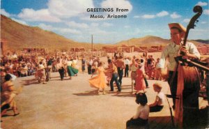 Postcard Arizona Mesa Outdoor square dancing 1950s Petley #K261 23-9074