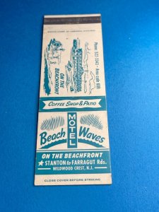 Vintage Matchbook Cover Beach Waves Motel Wildwood Crest, New Jersey MB136