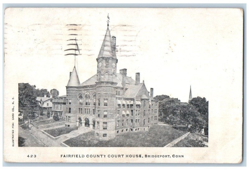 Bridgeport Connecticut CT Postcard Fairfield County Court House 1908 Antique