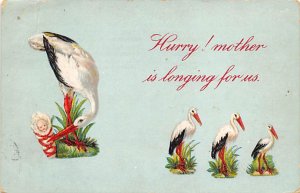 Hurry! Mother is longing for us Birth Announcement PU Unknown 