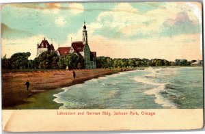 Lakeshore and German Bldg, Jackson Park Chicago IL c1908 Vintage Postcard X33