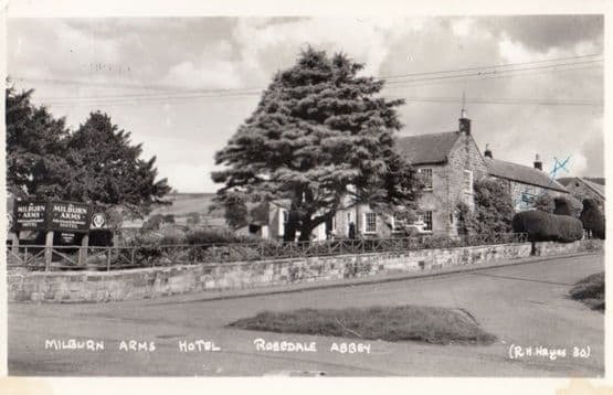 Milburn Arms Hotel Pub Yorkshire Rosedale Abbey Vintage Real Photo Postcard