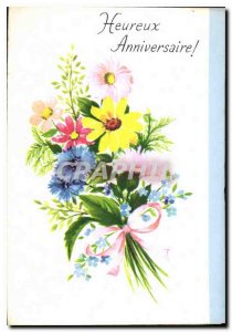 Modern Postcard Happy Birthday Flowers