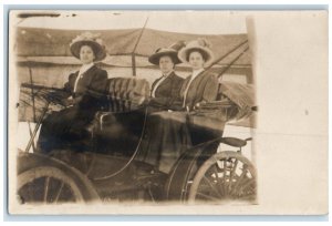 c1910's Women Car Ride Carnival At La Crosse Wisconsin WI RPPC Photo Postcard