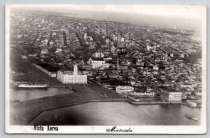 Montevideo Uruguay RPPC Vista Area View Port And Cityscape  Photo Postcard A48