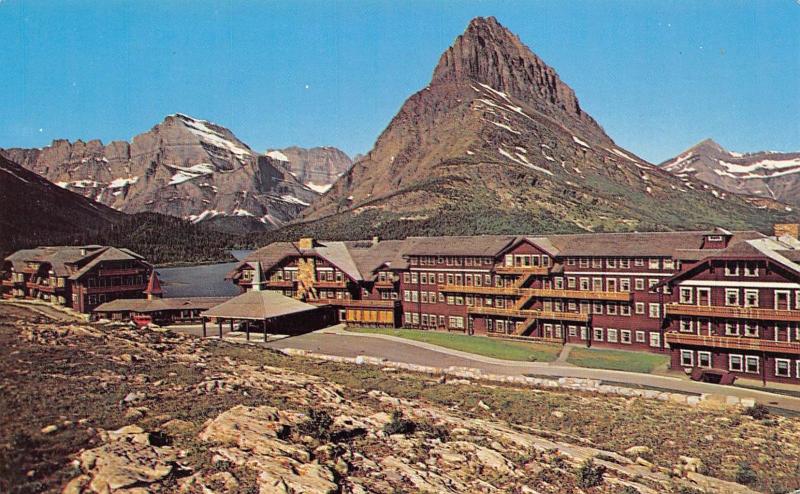 Glacier National Park 1960s Postcard Many Glacier Hotel 