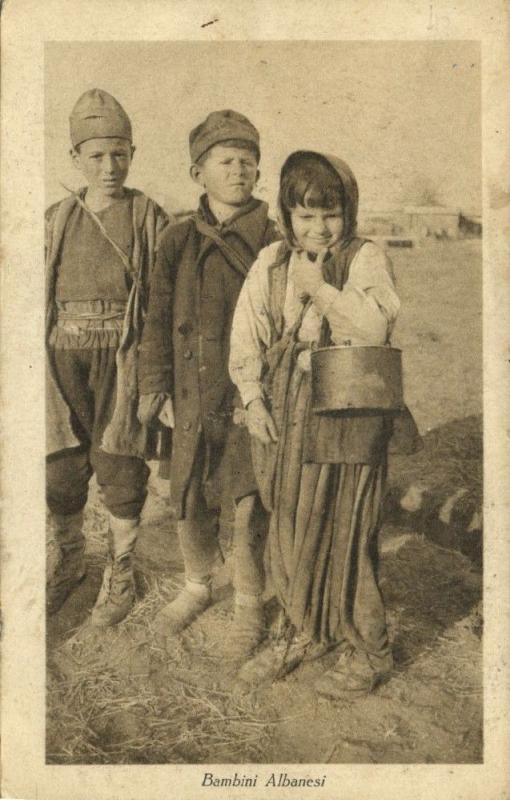 albania, Gipsies Gypsy Romani, Young Children (1918) Postcard