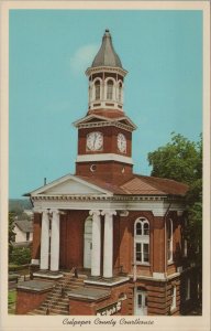 Vintage Culpeper County Courthouse Culpeper Virginia clock tower postcard B793 