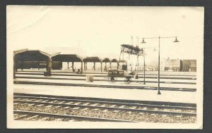 Ca 1905 RPPC TRAIN STATION AT WASHINGTON W/LOADING CART HAS CORNER BENDS