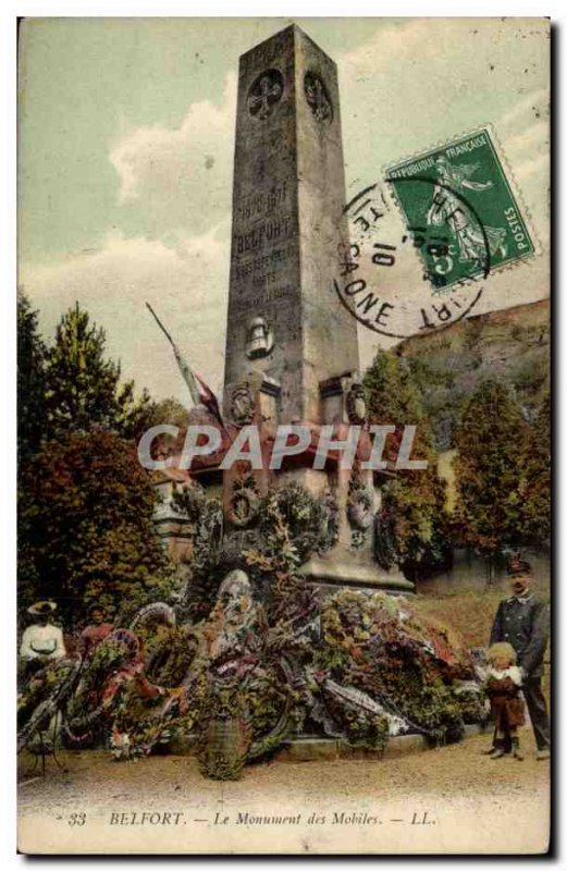 Belfort Old Postcard The motives of the monument