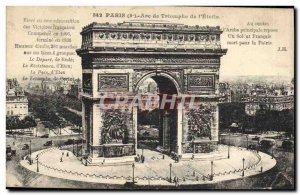 Old Postcard Paris Arc De Triomphe I & # 39Etoile