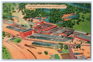 Waterloo Iowa IA Postcard Bird's Eye View Of John Deere Tractor Company c1940's