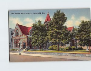 Postcard The Warder Public Library, Springfield, Ohio