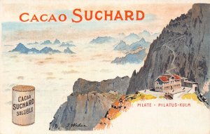 Advertising Chocolat Suchard Switzerland Pilatus Kulm Sign J Weber postcard B977