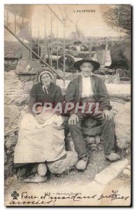 Old Postcard The Happy Couple Auvergne Folklore Costume