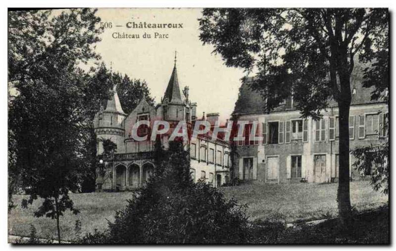 Old Postcard Chateauroux Chateau Park