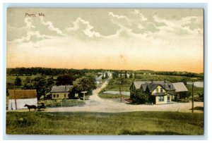 c1912 Aerial View of Houses, Perry, Maine ME Antique Unposted Postcard