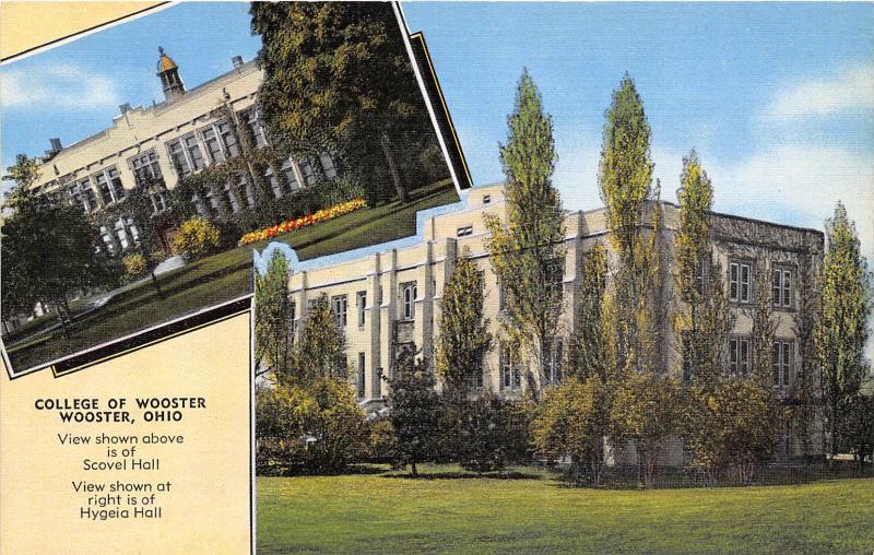 College of Wooster Hygeia Hall Hospital Medical School Ohio postcard