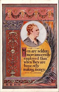 Advertising Postcard IL Samuel Johnson Quote Lincoln National Bank 1910 V33