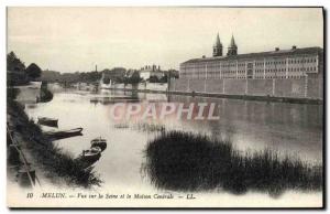 Postcard Old Prison Melun View of the Seine and the central house