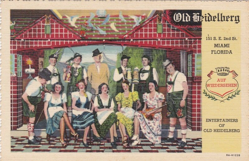 Florida Miami Old Heidelberg Restaurant Entertainers Curteich sk5951