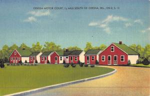 Odessa Delaware Motor Court Street View Antique Postcard K47203