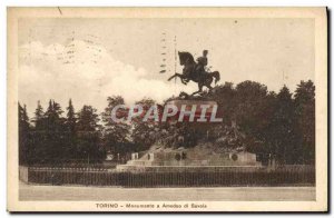 Old Postcard Torino Monumento a Amedeo di Savoia